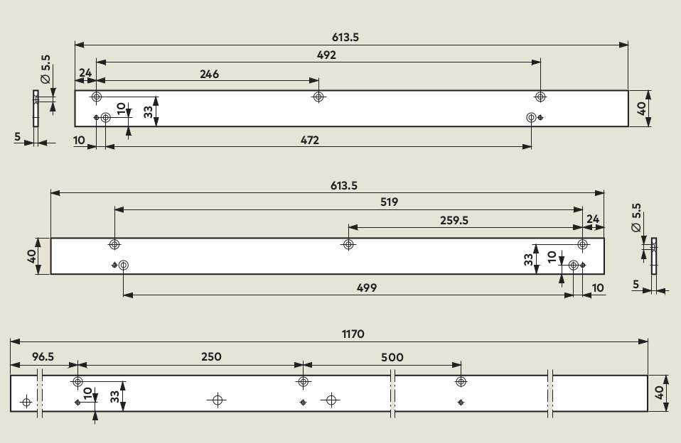 Чертеж пластины монтажные для координатора G-SR/BG