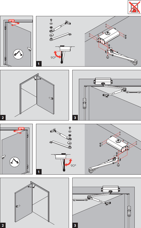 Монтажная инструкция доводчик TS77 2 стр