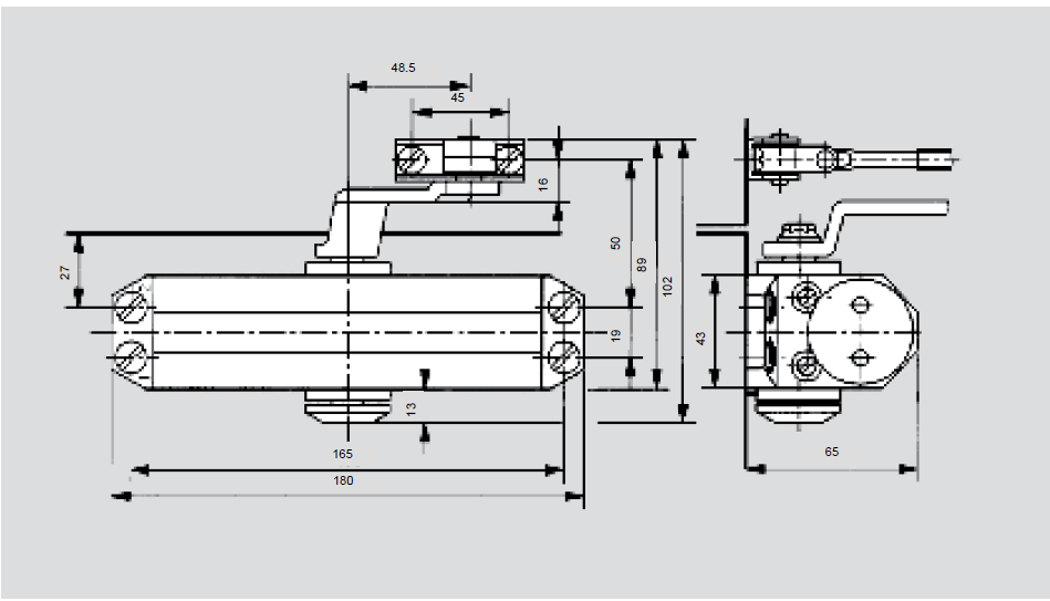 Чертеж доводчик TS77