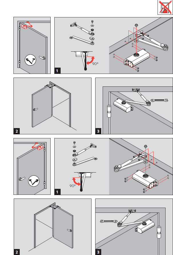 Монтажная инструкция доводчик TS77 1 стр