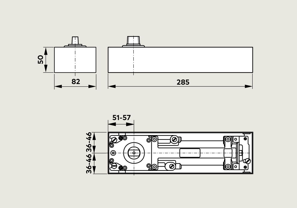 Чертеж доводчик BTS 75V