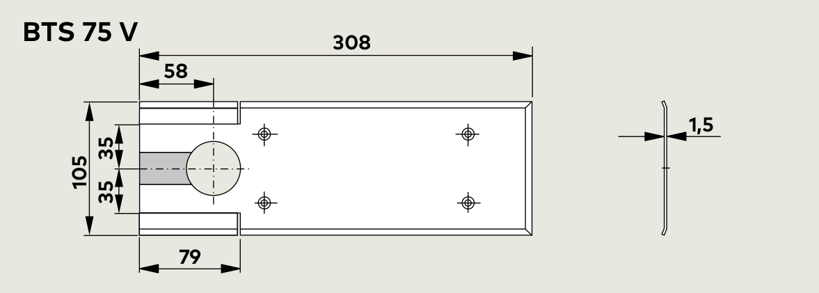 Чертеж доводчик BTS 75V
