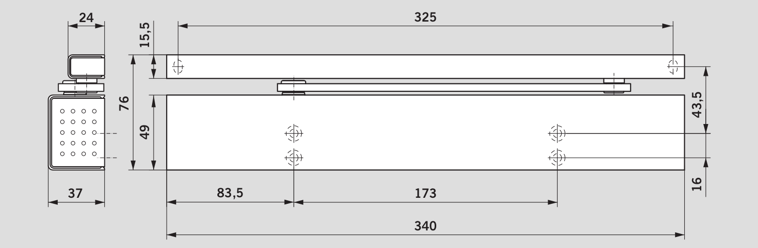 Чертеж доводчик TS97