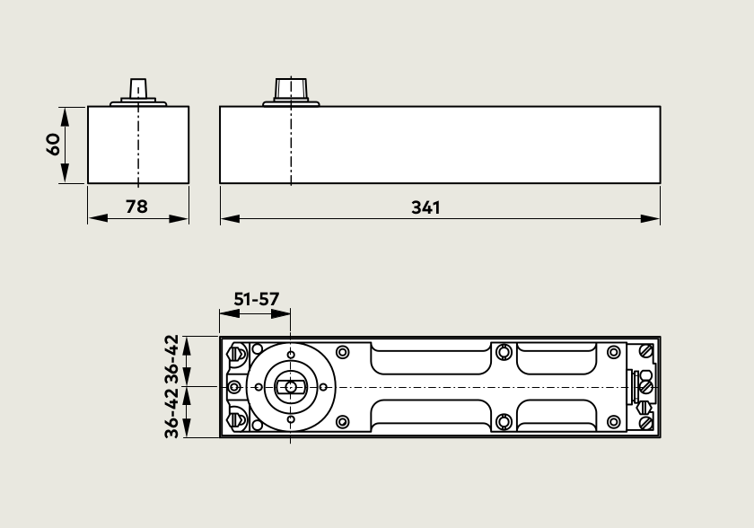 Чертеж доводчик BTS 80